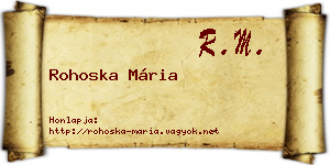 Rohoska Mária névjegykártya