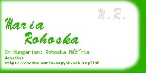 maria rohoska business card